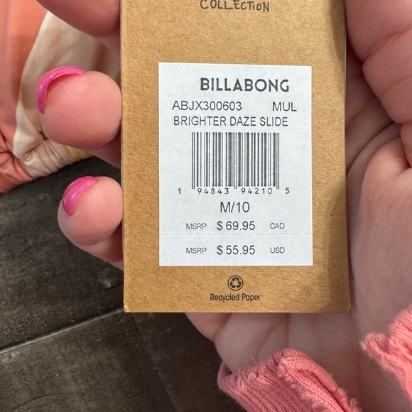 BILLABONG NWT Striped Triangle Wrap Bikini Top Size Medium Swim Summer Beach - Picture 8 of 10